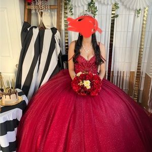 Beautiful red Quinceañera or Sweet sixteen dress.